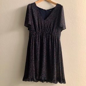 Madewell Navy Blue / Colorful Polka-Dots Dress Size 4